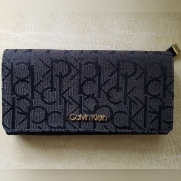 Calvin Klein Handbags - Calvin Klein Monogram Logo Wallet Clutch Black